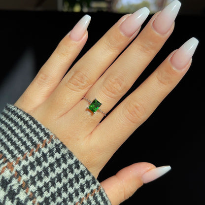 Emerald Green Self-Love Chain Ring